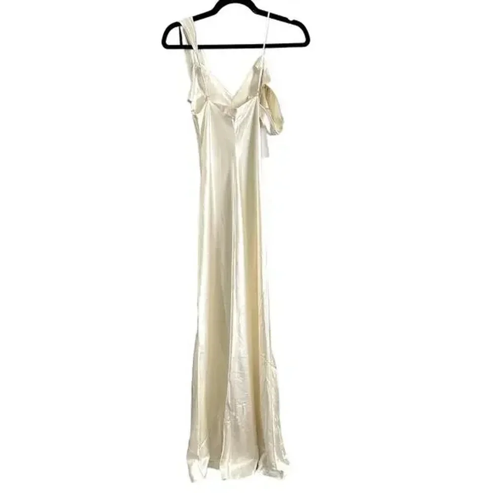 Reformation Ronda Silk Dress Ivory - Picture 9 of 13